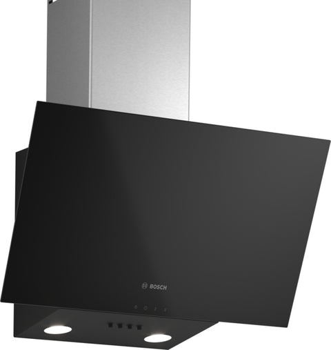 Series 2 wall-mounted cooker hood, 60 cm, clear glass black printed, Black