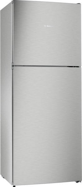 Series 2 free-standing fridge-freezer with freezer at top, 178 x 70 cm, Stainless steel look, Total No Frost