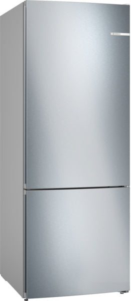 Series 4 free-standing fridge-freezer with freezer at bottom, 186 x 70 cm, Brushed steel anti-fingerprint, Total No Frost