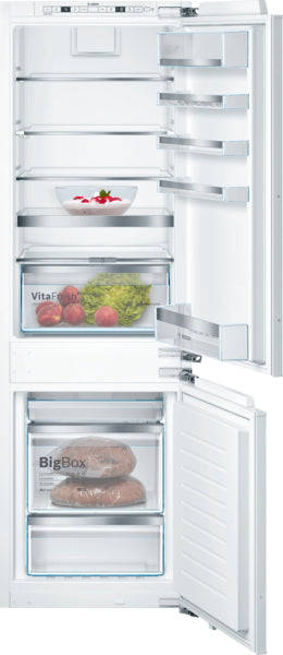 Series 6 built-in fridgefreezer with freezer at bottom, 177.2 x 55.8 cm, flat hinge