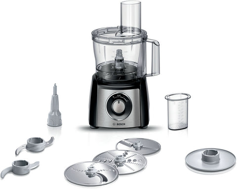 Series 4 Food processor, MultiTalent 3, 800 W, Black, Brushed stainless steel