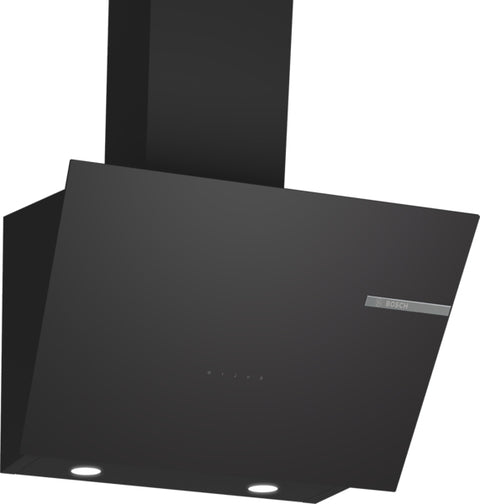 Series 4 wall-mounted cooker hood, 60 cm, clear glass black printed, Black