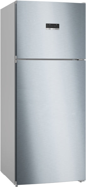 Series 4 free-standing fridge-freezer with freezer at top, 186 x 75 cm, Brushed steel ant fingerprint, Total No Frost