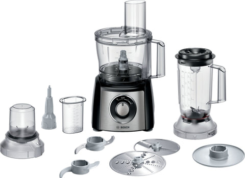 Series 4 Food processor, MultiTalent 3 Plus, 900 W, Black, Brushed stainless steel