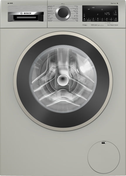 Series 6 washing machine, front loader full-size, 10 kg, , Silver inox