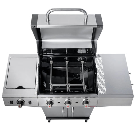 Char Broil Performance Pro 3-Burner+Side Cabinet Style Gas Grill Stainless Steel TRU‑Infrared