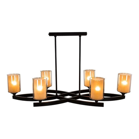 Tiara Ceiling Lamp - 6 Bulbs - Brown