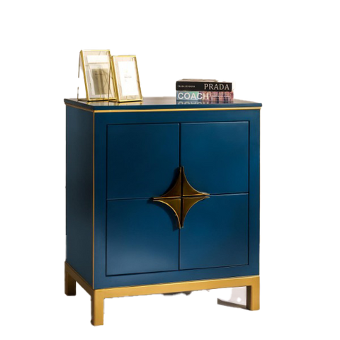 blue console with customized handles
