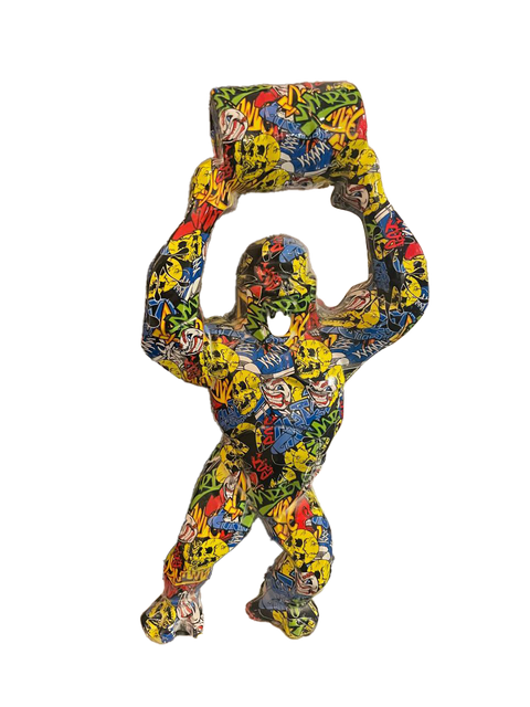 Barrel Kong Grafitti with marble base